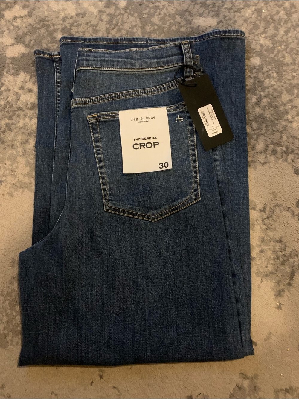 rag & bone The Serena Crop Jeans in Blue Denim